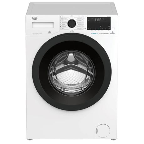Masina de spalat rufe Beko WTV8636XA, Capacitate 8 kg, 15 programe, Motor ProSmart™ Inverter, 1200rpm, Display digital, SteamCure, HomeWhiz, Child lock, 60 cm, Alb