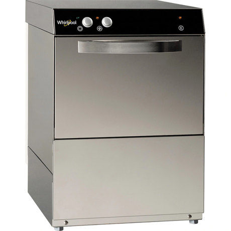 Masina de spalat pahare semi-profesionala Whirlpool EGM 3, Independenta, Sistem dublu de filtrare, Dozare a agentului de clatire, Argintiu