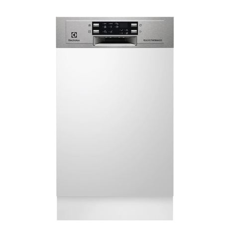 Masina de spalat vase Electrolux ESI4501LOX, Partial incorporabila, 45 cm, 9 seturi, 6 programe, AirDry, Motor Inverter, Inox