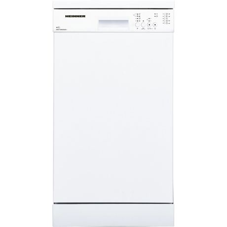 Masina de spalat vase Heinner HDW-FS4505WE++, Independenta, 10 seturi, 5 programe, Control electronic, Incarcare la jumatate, 45 cm, Alb
