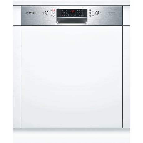 Masina de spalat vase Bosch SMI46KS01E, Partial incorporabila, Serie 4, 60 cm, 13 seturi, 6 programe, Inox