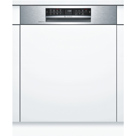 Masina de spalat vase Bosch SMI68MS02E, Partial incorporabila, Serie 6, 60 cm, 14 seturi, 8 programe, Inox