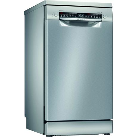 Masina de spalat vase independenta Bosch SPS4EMI28E, 10 seturi, 6 programe, Display, Wi-Fi, Sertar tacamuri Vario, 45 cm, Inox look