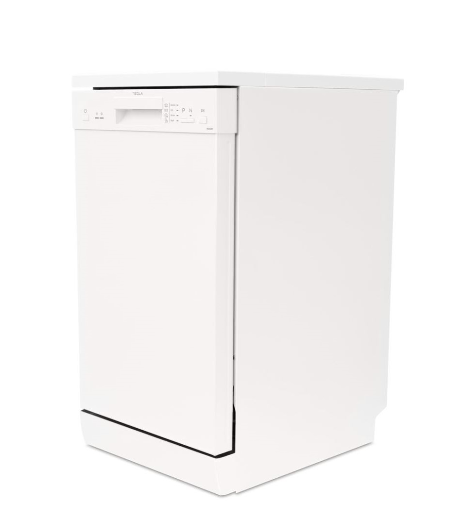 Masina de spalat vase Tesla WD430M, Independenta, 9 seturi, 4 programe, Incarcare la jumatate, 45 cm, Alb