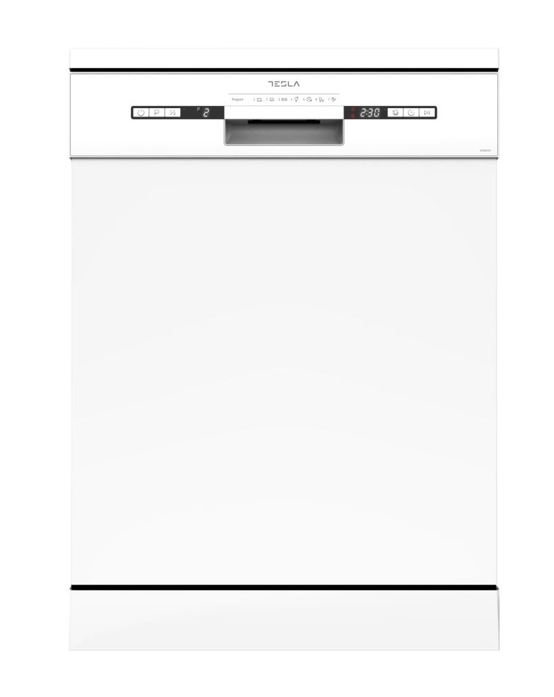 Masina de spalat vase Tesla WD660M, Independenta, 12 seturi, 7 programe, Incarcare la jumatate, 60 cm, Alb
