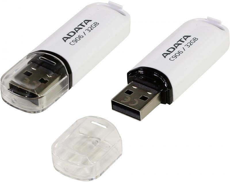 Memorie USB Flash Drive ADATA 32GB, C906, USB2.0, Alb