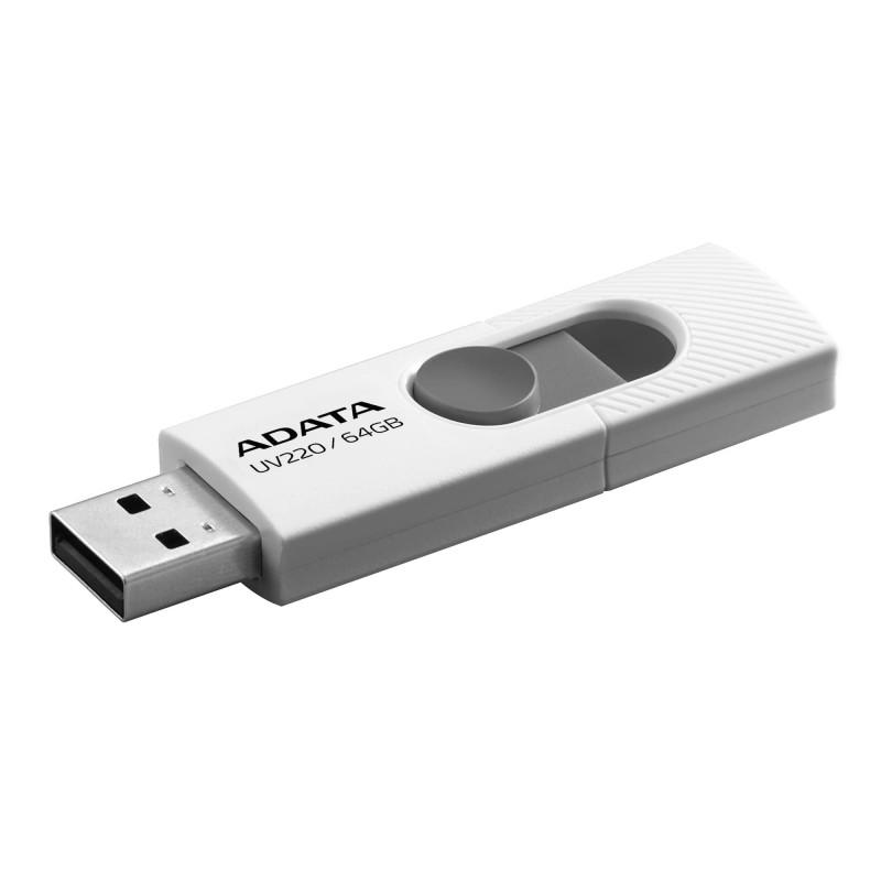Memorie USB Flash Drive ADATA UV220 64GB, white/gray retail, USB 2.0