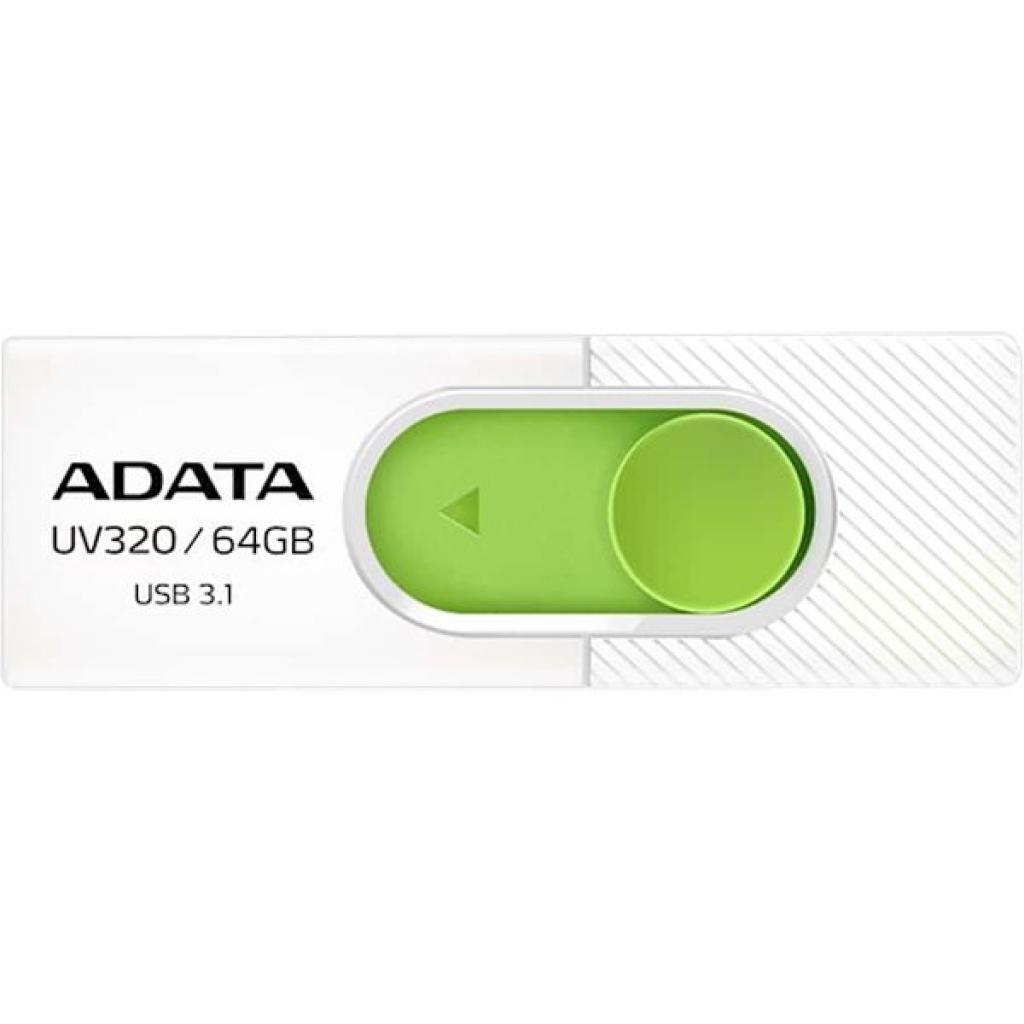 Memorie USB Flash Drive ADATA UV320 64GB, white/green retail, USB 3.1