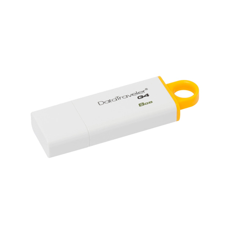 Kingston DataTraveler DTIG4 Flash Drive, 8 GB, USB 3.0, alb-galben