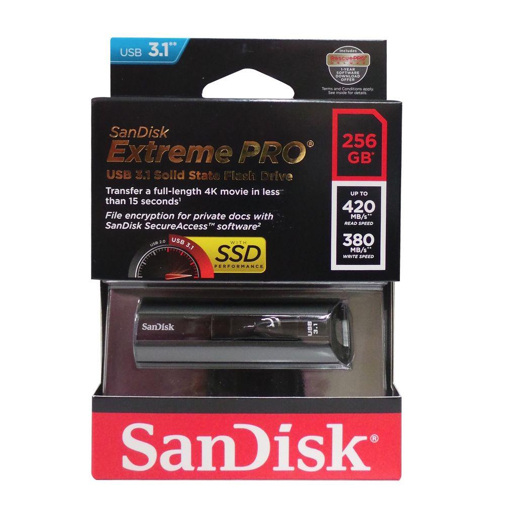 Memorie USB Flash Drive SanDisk Extreme PRO, 256GB, 3.1, R/W speed: up to 420MB/s / up to 380MB/s