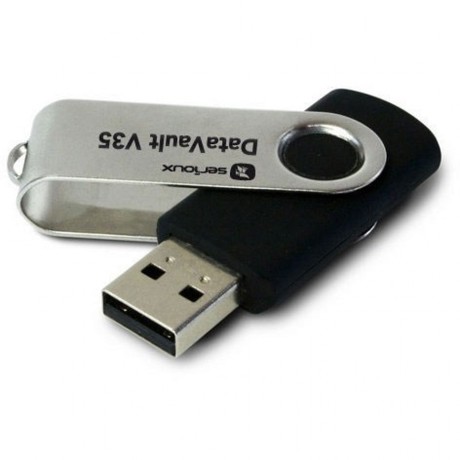 Serioux USB flash drive 4GB DataVault V35 black, swivel, USB 2.0