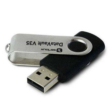 Memorie USB Flash Drive Serioux 64 GB DataVault V35, USB 2.0, black, swivel