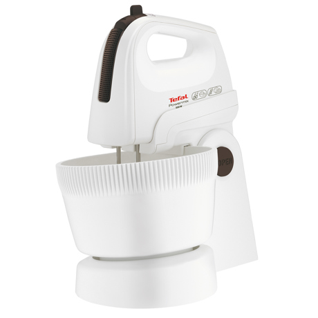 Mixer cu bol Tefal PowerMix HT615138, 500 W, 3.3 l, 5 viteze + Turbo, Alb
