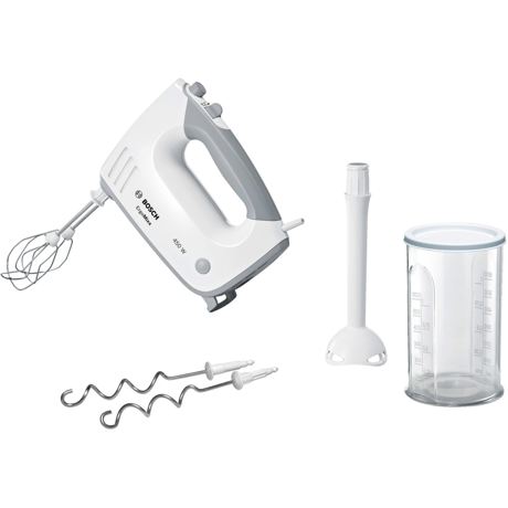 Mixer Bosch MFQ36440, 450 W, 5 viteze + Turbo, Alb/Gri