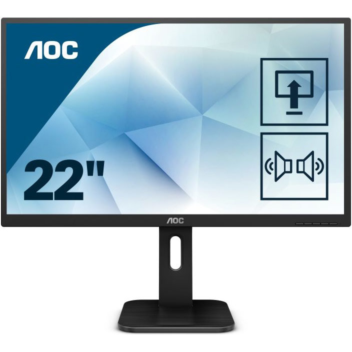 Monitor AOC 22P1D, 21.5", Full HD, 2 ms, 60 Hz, HDMI, VGA, DVI, Negru