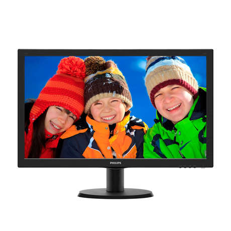 Monitor W-LED Philips 243V5LHSB/01, 23.6", Full HD, 5 ms, VGA, DVI-D, HDMI, Smart Control Lite, Negru