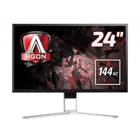Monitor AOC AG241QX, 2K Gaming, 23.8" TN, WLED, 1 ms, 100M:1, HDMI, D-SUB, DVI, VESA, Speakers, Black-Red