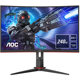 Monitor gaming curbat AOC C27G2ZU/BK, 27", Full HD, 0.5 ms, 240 Hz, HDMI, DisplayPort, USB, Negru/rosu