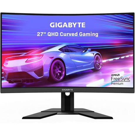 Monitor gaming curbat Gigabyte G27QC 27'', QHD, 1 ms, 1‎65Hz, HDMI, DisplayPort, USB, Negru