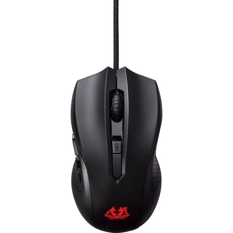 Mouse Asus cu fir, optic, CERBERUS BLACK, 2500dpi, negru, 6 butoane, USB