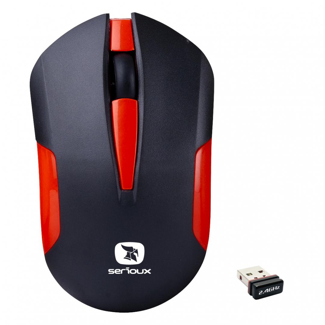 Mouse Serioux Drago300, fara fir, rosu