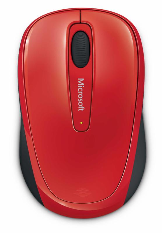 Mouse Wireless Microsoft 3500, USB, Flame Red Gloss