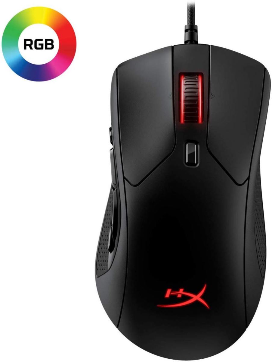 Mouse gaming Kingston HyperX Pulsefire Raid, Cu fir, Iluminare RGB, 16000 DPI, USB, Negru
