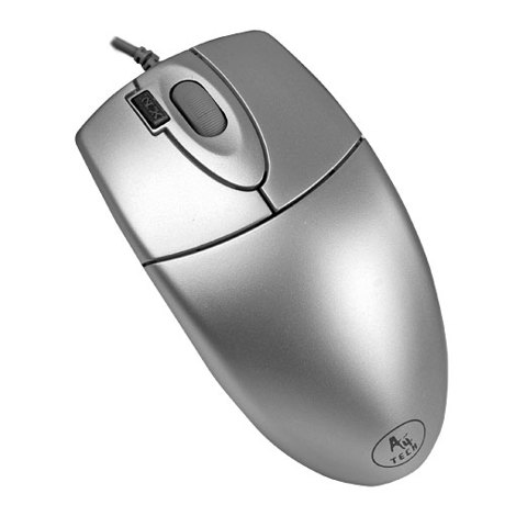 Mouse A4tech cu fir, optic, 800dpi, argintiu, USB