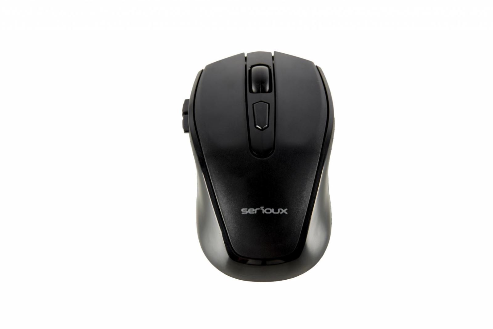 Mouse Serioux Pastel 600, wireless, USB, 1000/1600 DPI, 6 butoane, sisteme de operare: Windows / Mac OS / Linux, negru