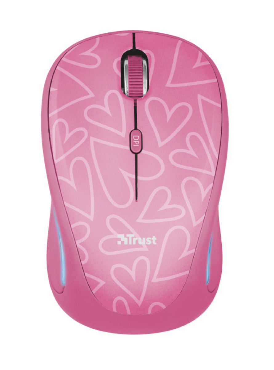 Mouse fara fir Trust Yvi, Optic, USB, 1600 DPI, Fara fir, Pink