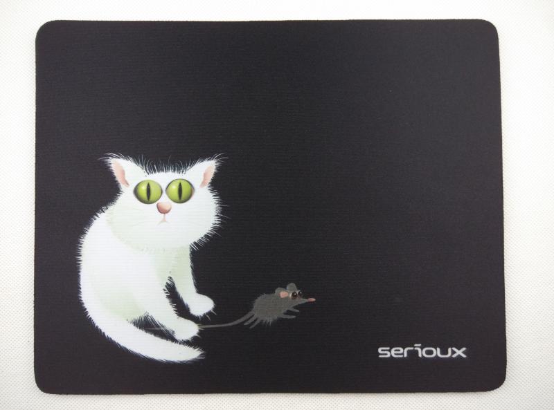 Mouse pad Serioux, model Cat and mice, MSP02, suprafata textila, baza cauciucata, 250*200*3mm