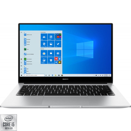 Laptop Huawei MateBook D14 2021, 14", FHD,  Procesor Intel® Core™ i5-10210U, RAM 16GB DDR4, SSD 512GB, Silver, Windows 10 Home