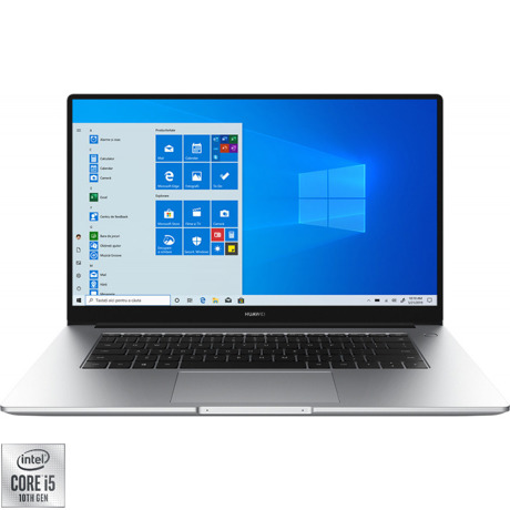 Laptop Huawei MateBook D15 2021, 15.6", FHD,  Procesor Intel® Core™ i5-10210U, RAM 16GB DDR4, SSD 512GB, Silver, Windows 10 Home