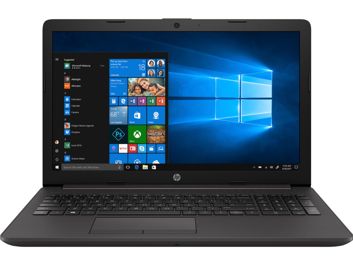 Laptop HP 250 G7, 15.6" LED HD, Intel Core i3-7020U, RAM 4GB DDR4, HDD 500GB, Free DOS + geanta