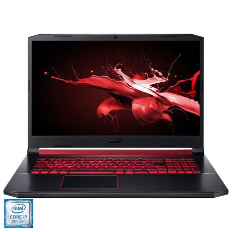 Laptop Acer Nitro 5, AN517-51-75QP, 17.3 FHD, IPS LED LCD, Intel(R) Core(T) i7-9750H, NVIDIA(R) GeForce(R) GTX 1650 4 GB GDDR5, 8 GB DDR4, HDD 1TB 7200rpm, Boot-up Linux