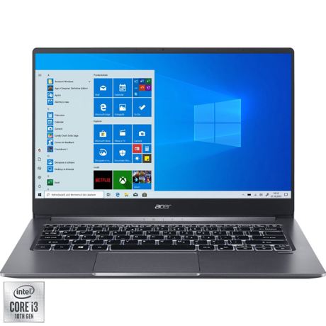 Laptop Acer Swift 3 SF314-57-34C8, 14" FHD, IPS LED LCD, Intel Core i3-1005G1, RAM 8GB DDR4, SSD 512GB, Windows 10 Home