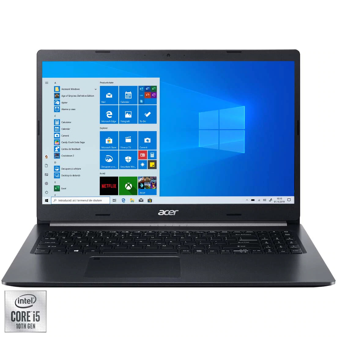 Laptop Acer Aspire 5, 15.6" Full HD, Intel Core i5-1035G1, RAM 8GB, SSD 512GB, Windows 10 Home