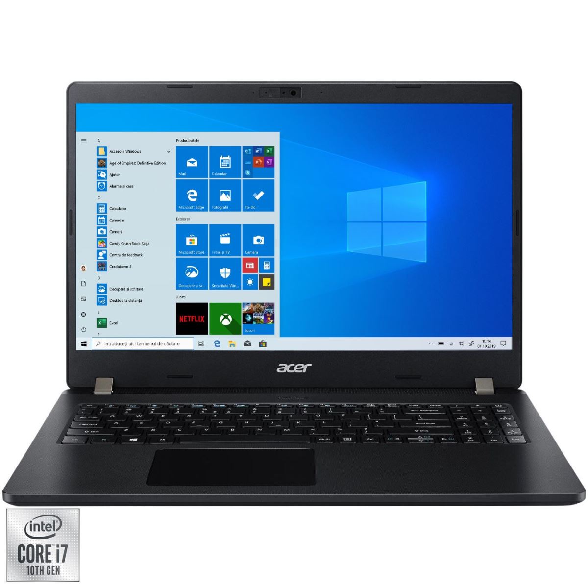 Laptop Acer Travel Mate P2 TMP215-52-741T, 15.6" FHD, i7-10510U, RAM 16GB DDR4, SSD 512 GB, Windows 10 Pro 64-bit