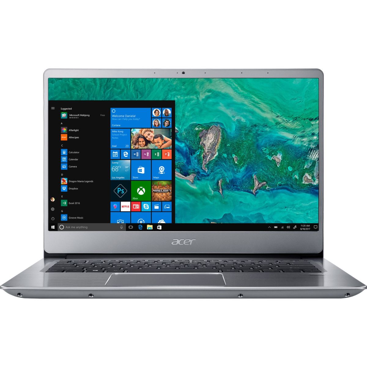 Laptop Acer Swift 3 SF314-56-35NJ, 14" FHD IPS, Intel Core i3-8145U, RAM 8GB DDR4, SSD 256GB, Windows 10 Home, Silver