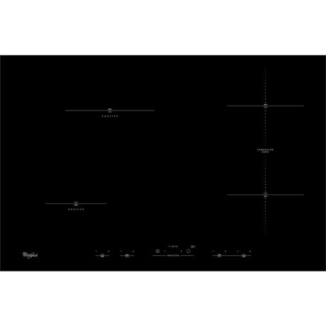 Plita incorporabila Whirlpool ACM 1032 BA, Inductie, 4 zone de gatit, Touch control, ConnexionZone, 77 cm, Sticla neagra