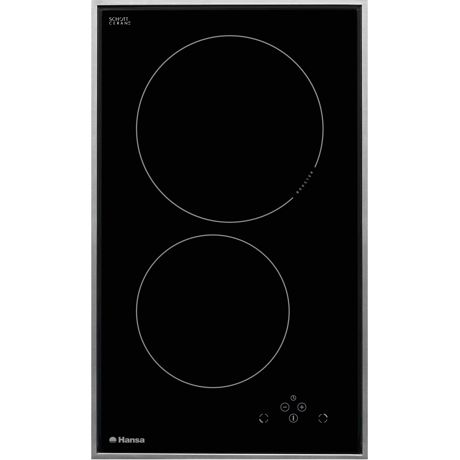 Plita Hansa BHII37303, 30 cm, inductie, 2 zone de gatit, timer, booster, negru, rama