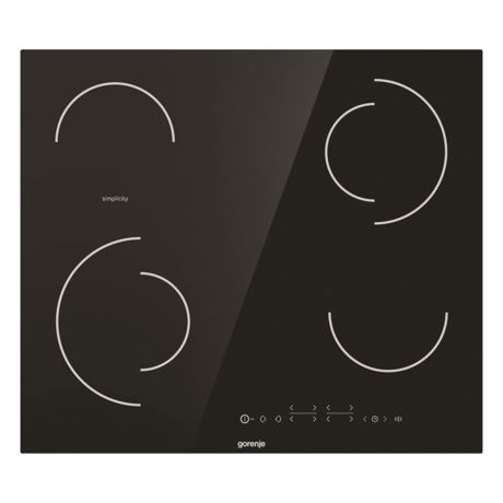 Plita incorporabila Gorenje Simplicity ECT644SY2B Vitroceramica, 60 cm, 4 zone electrice (2 duble), Touch Control, Timer, Neagra