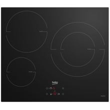 Plita incorporabila Beko HII63402MT, 3 zone de gatit, Inductie, Touch control, 9 trepte putere, Child Lock, 58 cm, Negru
