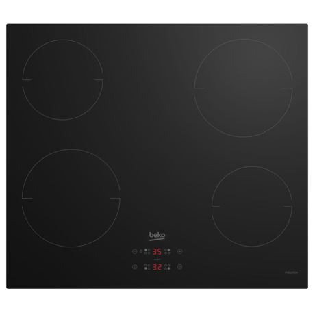 Plita incorporabila Beko HII64401MT, Inductie, 4 zone de gatit, 9 trepte putere, Touch Control, Child Lock, Pan detection, 60 cm, Negru