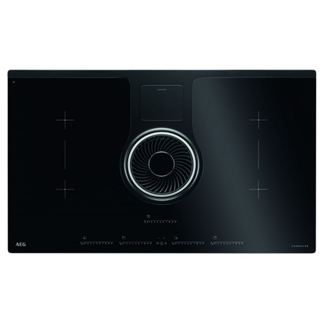 Plita cu hota integrata AEG ComboHob IDK84451IB, Inductie, 83 cm, Control touch, Hota 23 cm , Neagra