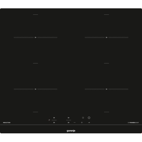 Plita incorporabila Gorenje IT64ASC, Inductie, 4 zone de gatit, Touch Control, Funcţie Power-Boost, Indicator căldură reziduală, 60 cm, Child Lock, Negru