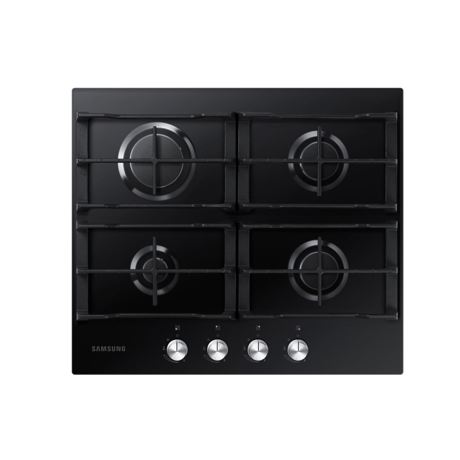 Plita incorporabila Samsung NA64H3000AK/EO, 4 arzatoare gaz, 60 cm, sticla neagra
