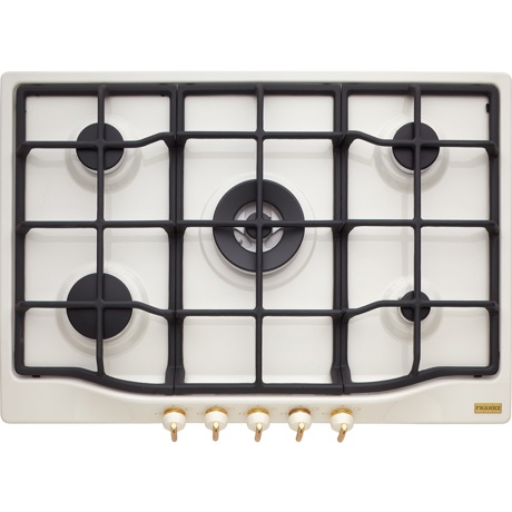 Plita incorporabila Franke Classic Line FHCL 755 4G TC PW C 106.0271.759, 75 cm, 5 arzatoare gaz, Arzator tripla coroana, Gratare fonta, Aprindere electrica, Panna