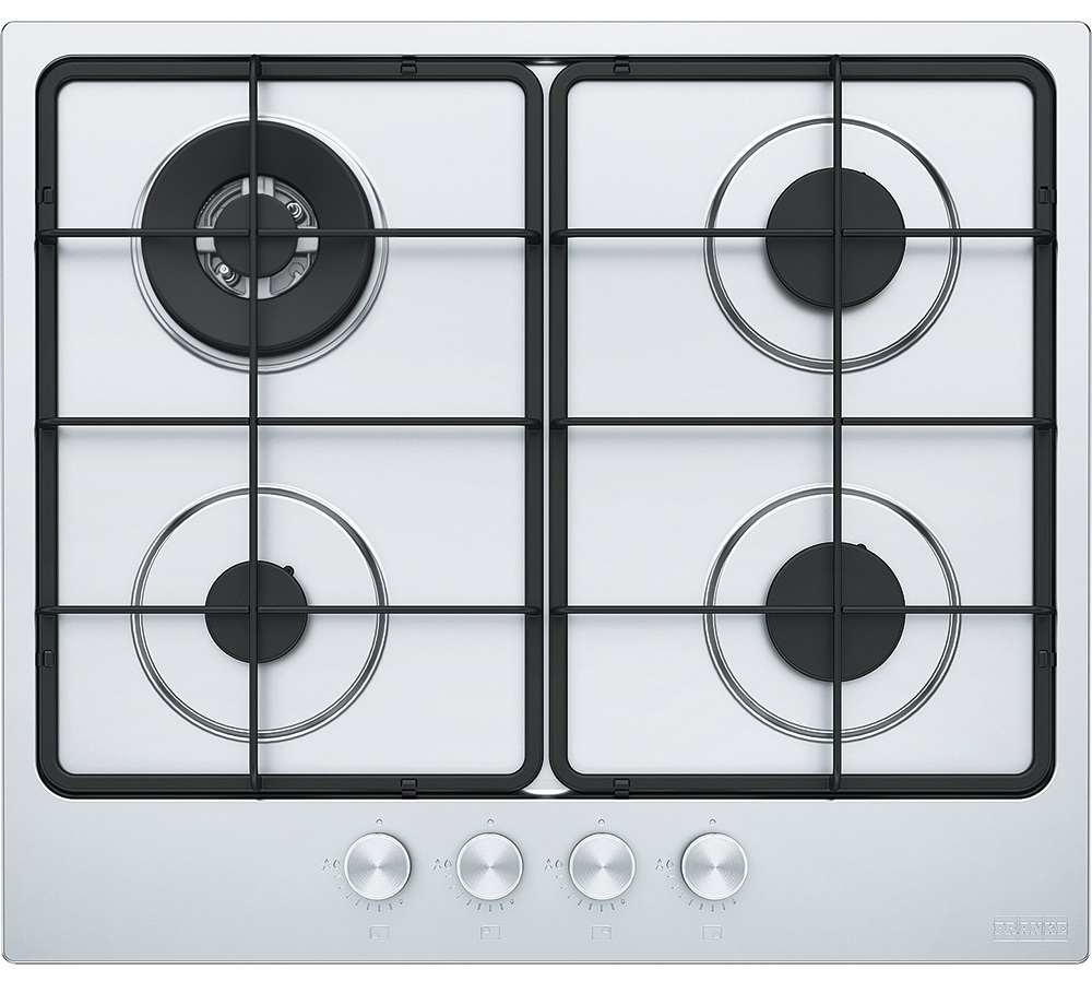 Plita incorporabila Franke Smart FHSM 604 3G DC XS E 106.0554.315, Gaz, 4 arzatoare, Arzator dubla coroana, Aprindere electrica integrata, Dispozitiv de siguranta, Gratare emailate, Latime 59 cm, Inox satinat