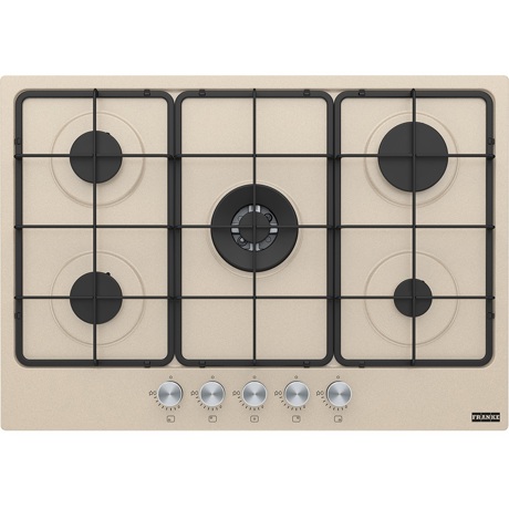 Plita incorporabila Franke Smart FHSM 755 4G DC OA E 106.0554.392, Gaz, 5 arzatoare, Arzator dubla coroana, Aprindere electrica integrata, Dispozitiv de siguranta, Gratare emailate, Latime 73 cm, Avena